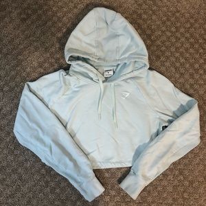 Mint green Gymshark cropped hoodie